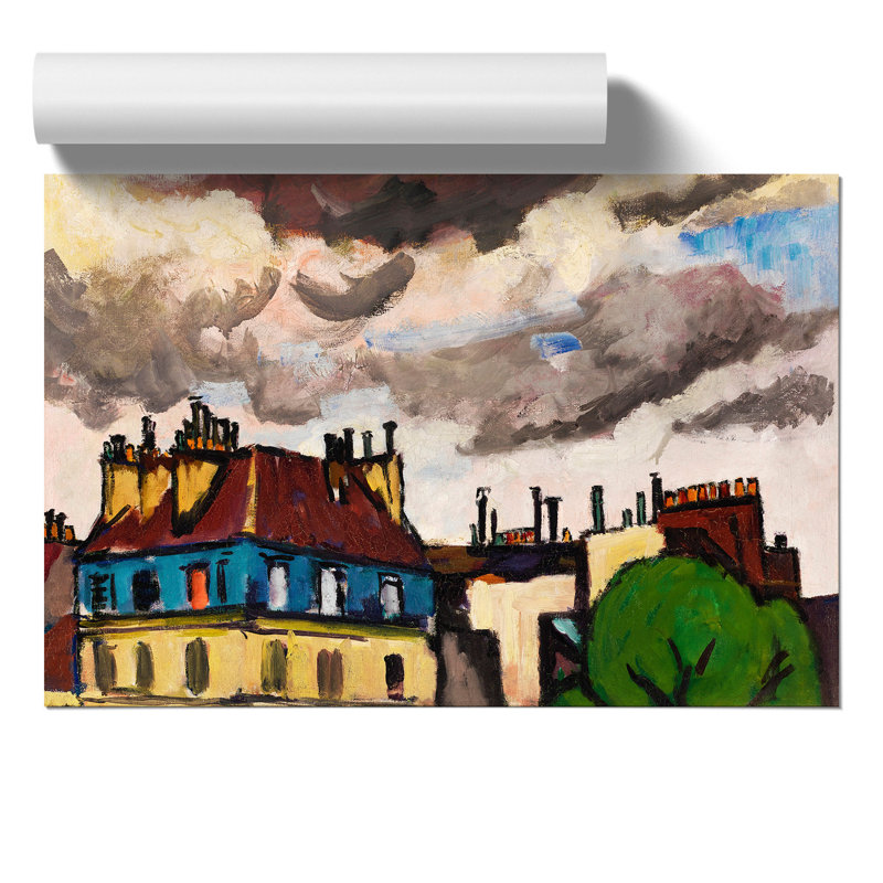 Rooftops and Clouds in Paris by Henry Lyman Sayen - Frameless Print, 42cm H x 59cm W x 0.1cm D