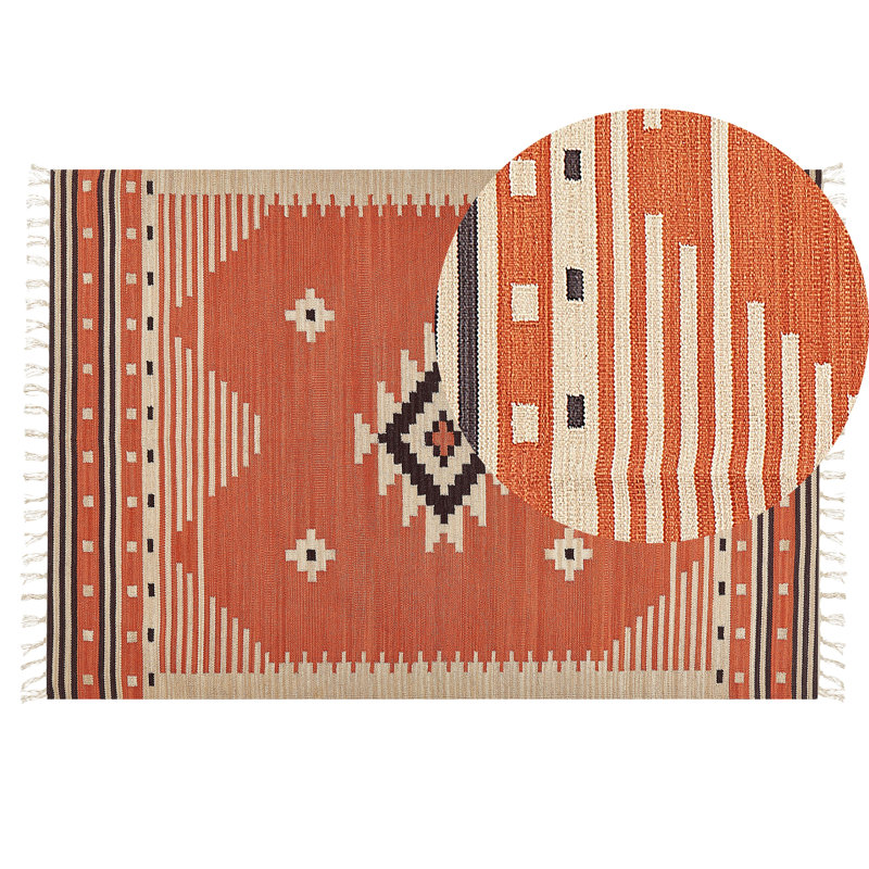 Devyn Southwestern Cotton Hand Woven Area Rug, Rectangle 140 x 200cm