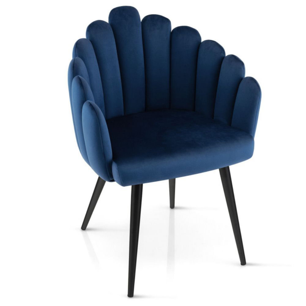 Velvet Arm Chair in Blue