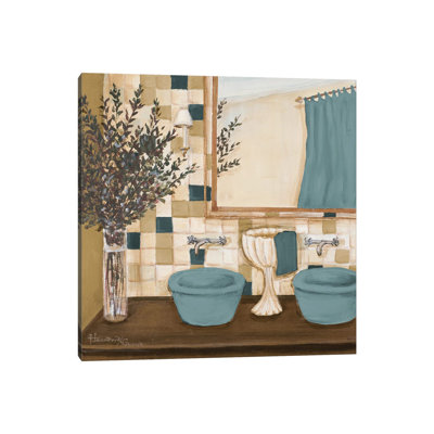 «Blue Zen Bath I» par Hakimipour-Ritter, reproduction d'art sur toile tendue