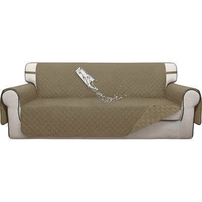 Housse de canapé réversible 100 % imperméable, protection double couche pour chiens, animaux et enfants, antidérapante et lavable, beige
