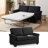 Devon 57" Upholstered Twin Loveseat Sleeper with Memory Foam Mattress-1292835272