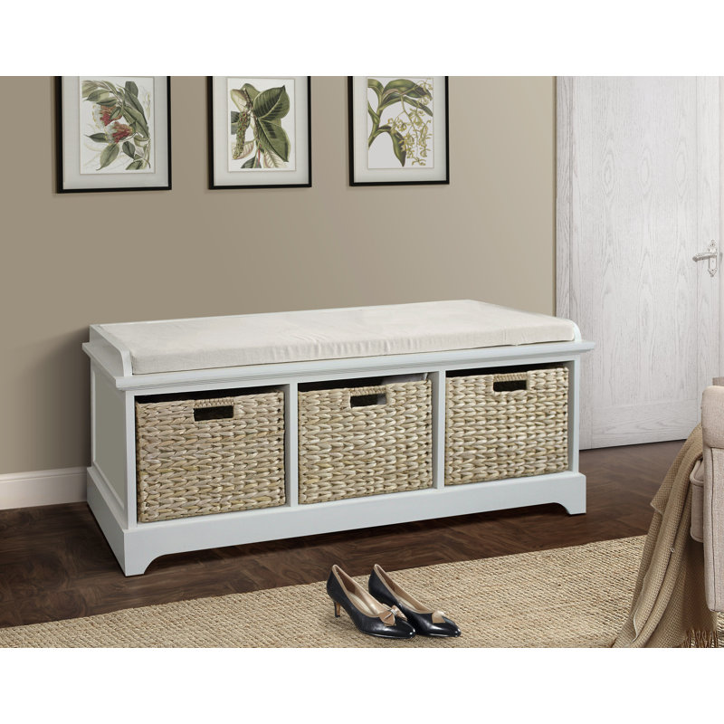 Banc de rangement Brizeth, Crème