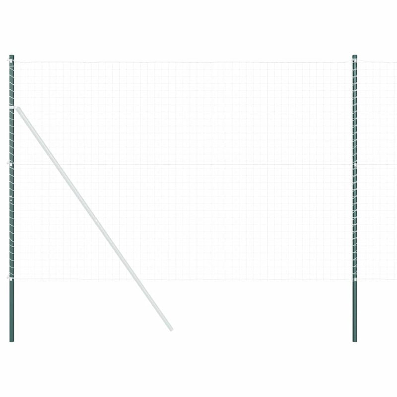 Fence Posts 12 Pcs Powder-Coated Steel, Green, 210cm H x 3.2cm W x 3.2cm D