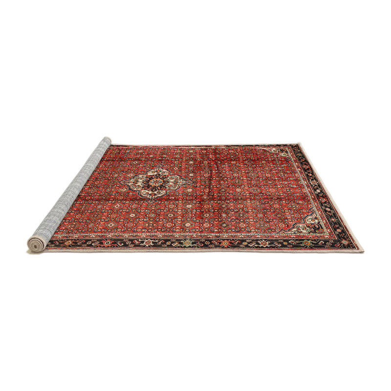 Tapis oriental multicolore tissé à la machine Oriental, Rond 4 pi
