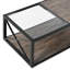 Table basse contemporaine avec rangement en verre trempé et structure en métal, structure stable, structure industrielle unique en X avec charge de 220 lb, matériau, surface lisse, largeur 38,94 po-1035832166
