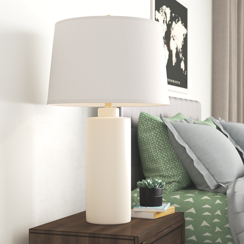 Brogdon Ceramic Table Lamp, Gloss White