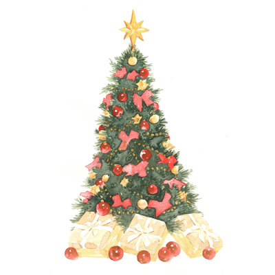 Holiday Elements Christmas Tree 1 - Impression sur toile tendue