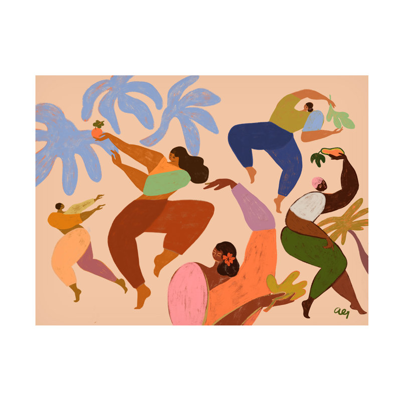 Danse dansante sur toile par Arty Guava, H 35 po x l 47 po x P 2 po
