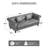 Fynlie 83.1" Wide 3-Seater Chesterfield Sofa, Rolled Arm Velvet Couch with Tufted Back-1726962756