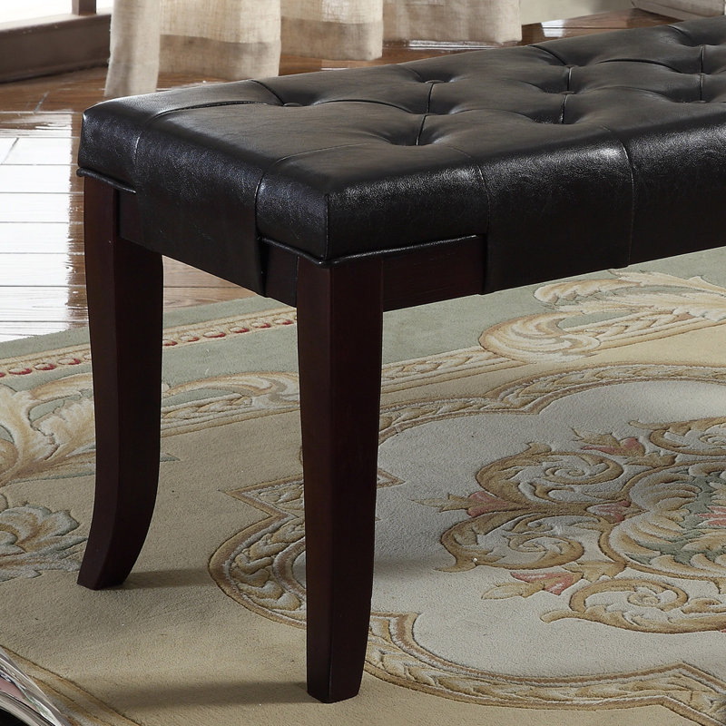 Linon Tufted Ottoman Bench, Black