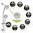Multi Function Dual Shower Head - Shower System With 4.7" Rain Showerhead, 8-Function Hand Shower, Adjustable Slide Bar-114230534