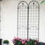 4 Pack Metal Garden Trellis For Climbing Plants Outdoor 86.7'' X 19.7'' Rustproof Plant Support Rose Trellis Netting Trellis Black