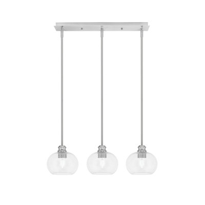 Luminaire suspendu linéaire 3 lumières avec verre de 7 po Edge