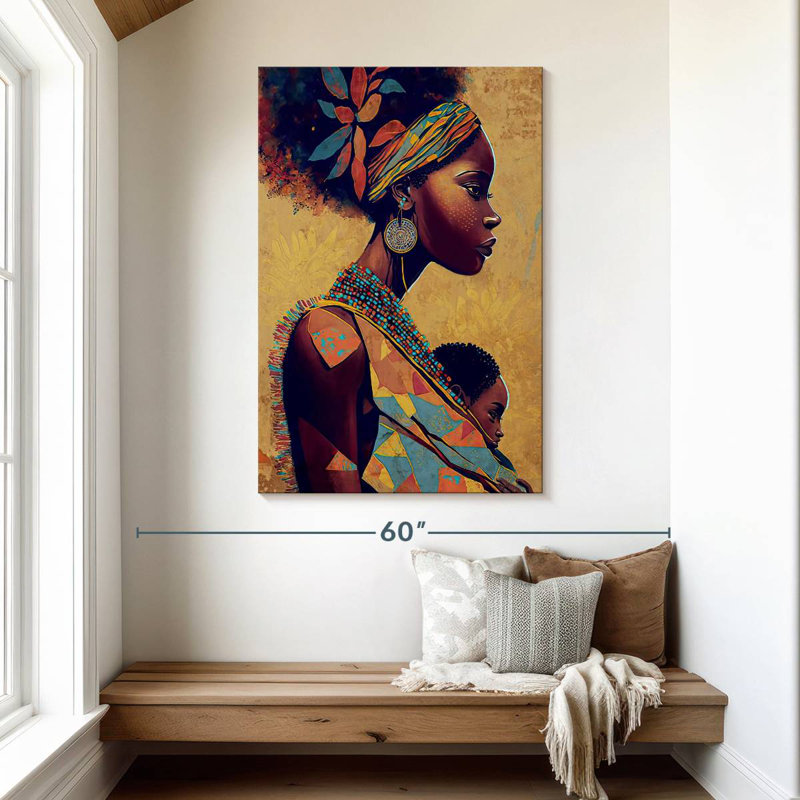 Leisha, mère boho et enfant, H 48 po x l 32 po