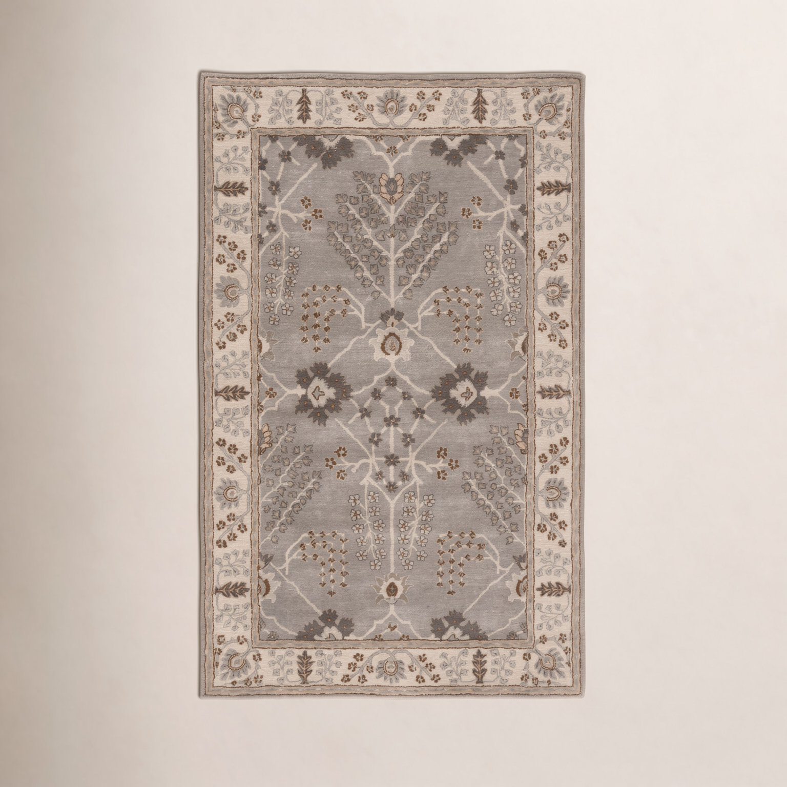 Crestfield Gray Beige Hand-Tufted Wool Rug, Rectangle 2' x 3'