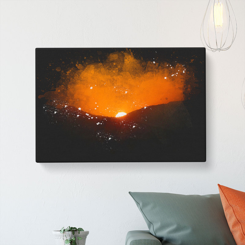 Sun Setting Behind The Mountains - Wrapped Canvas, 40cm H x 60cm W x 3cm D
