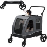 Foldable 39"D Large Pet Stroller with Brake