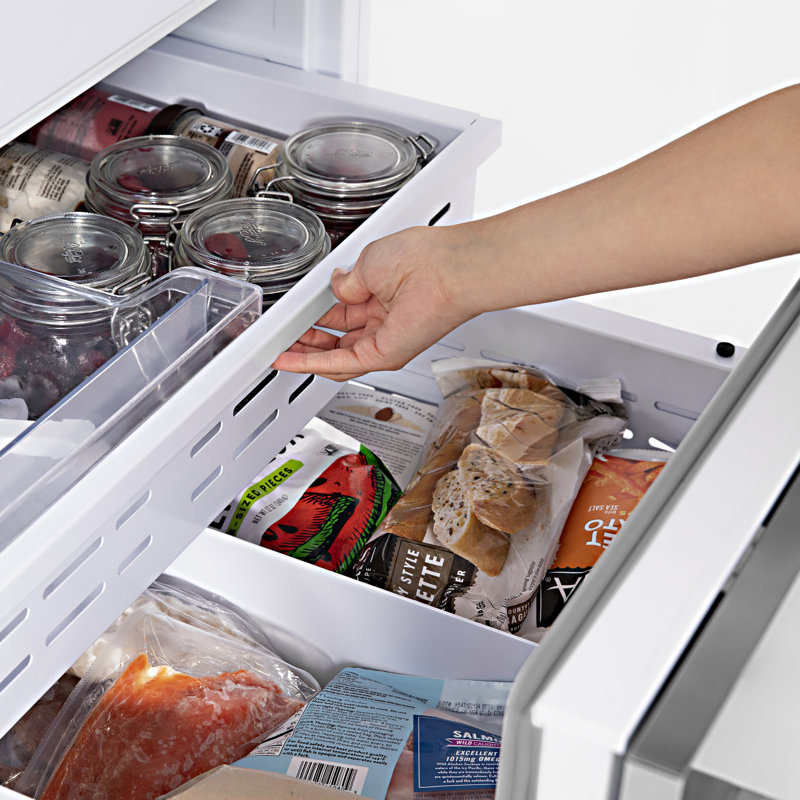 ZLINE 30 Autograph Edition 16.1 cu. ft. Built-in 2-Door Bottom Freezer Refrigerator with Accent, Stainless Steel