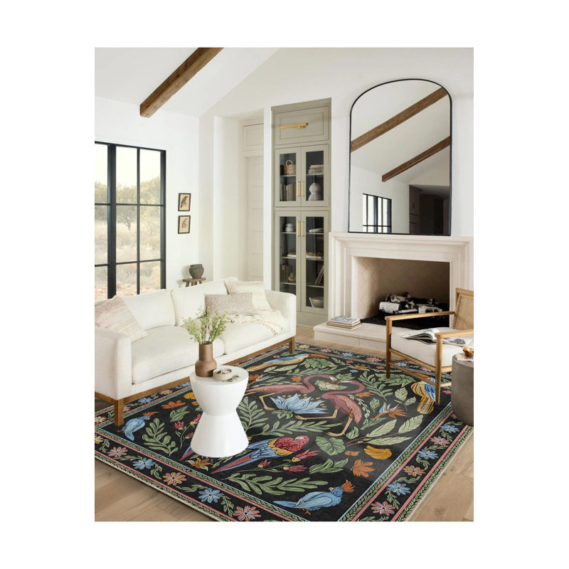 Tapis lavable à la machine Tropical Toucan, Sous-tapis rectangulaire 3 pi 11 po x 5 pi 11 po i