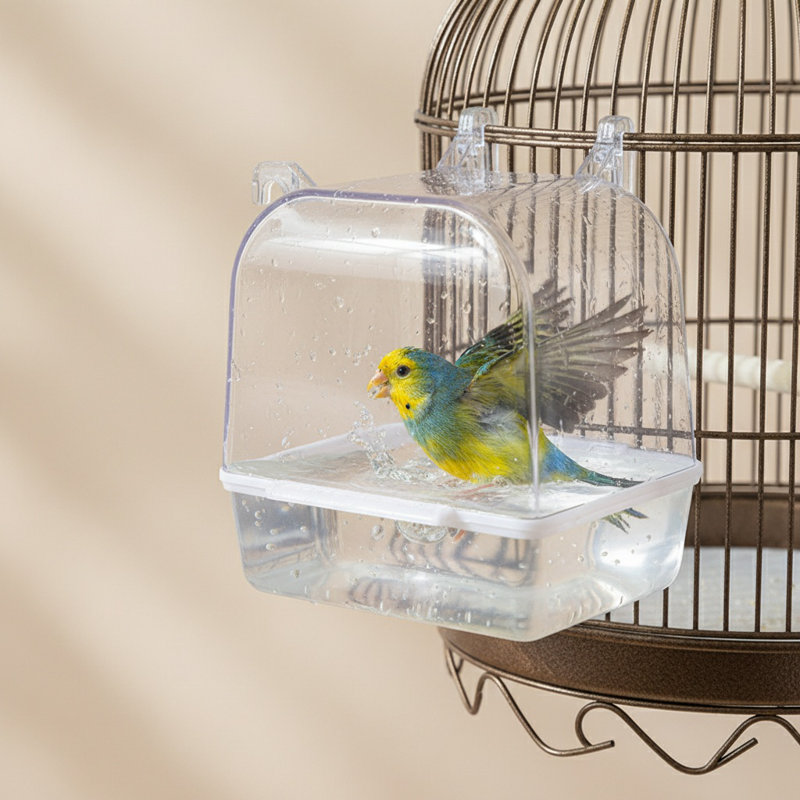 Baignoire pour oiseaux 5,12 x 5,12 x 5,3 po, Blanc