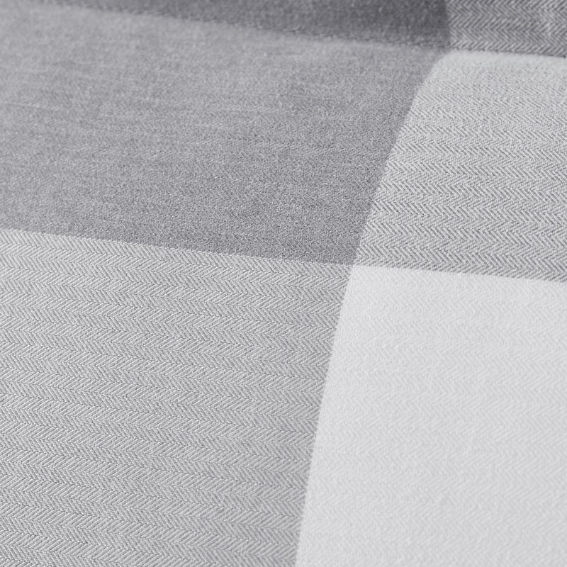 Herringbone Weave Buffalo Check Bed in a Bag Comforter & Sheet Set, Queen Comforter + 6 Additional Pieces, Gray
