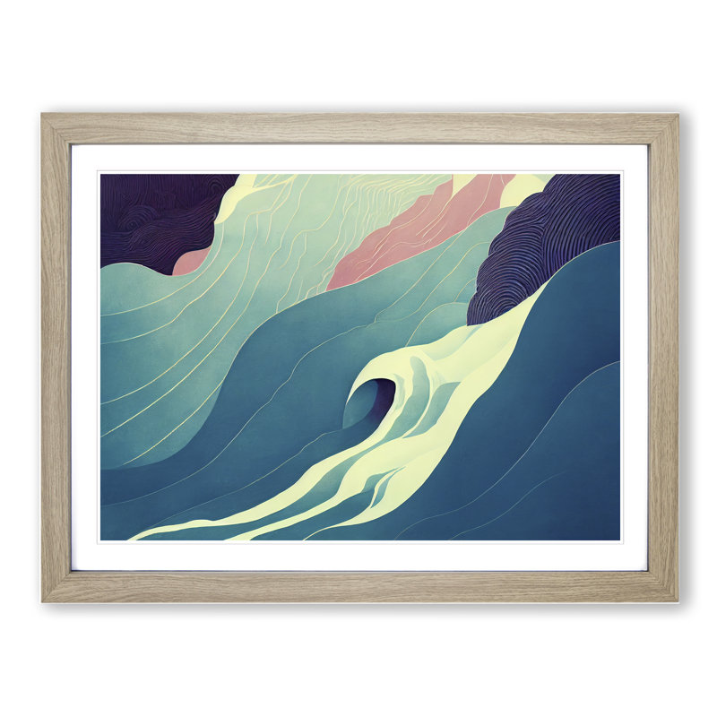 Abstract Waterfall - Framed Print, 34cm H x 46cm W x 2cm D, Oak