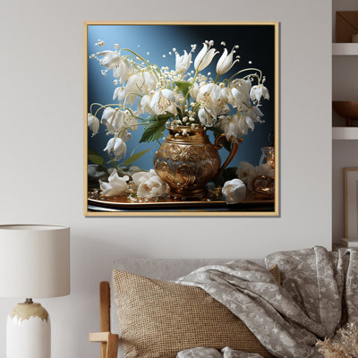 " Gold Gilded Snowdrops Still Life "