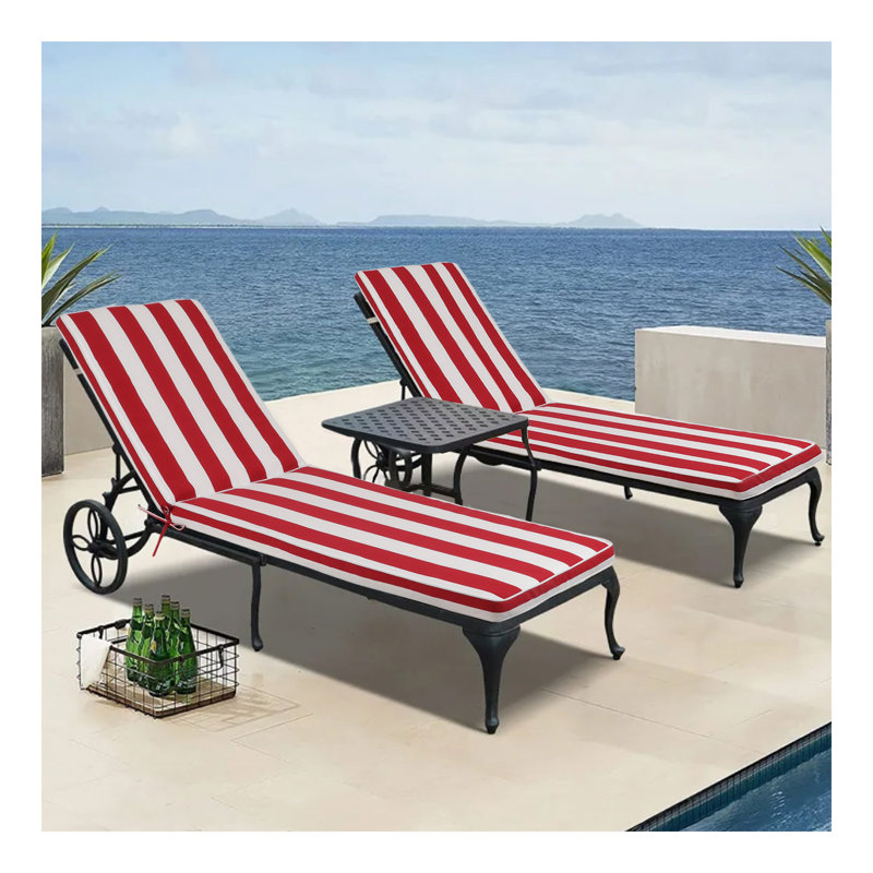 Ensemble de coussins de chaise longue pour l'extérieur, 1, Rouge