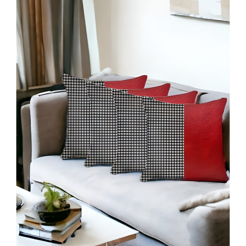 Housses de coussin en similicuir, Rouge