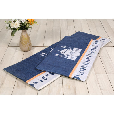 Ensemble de 2 tapis de cuisine luxueux en coton tissé épais et rembourré - antifatigue, antidérapant, 18 po x 48 po et 18 po x 30 po