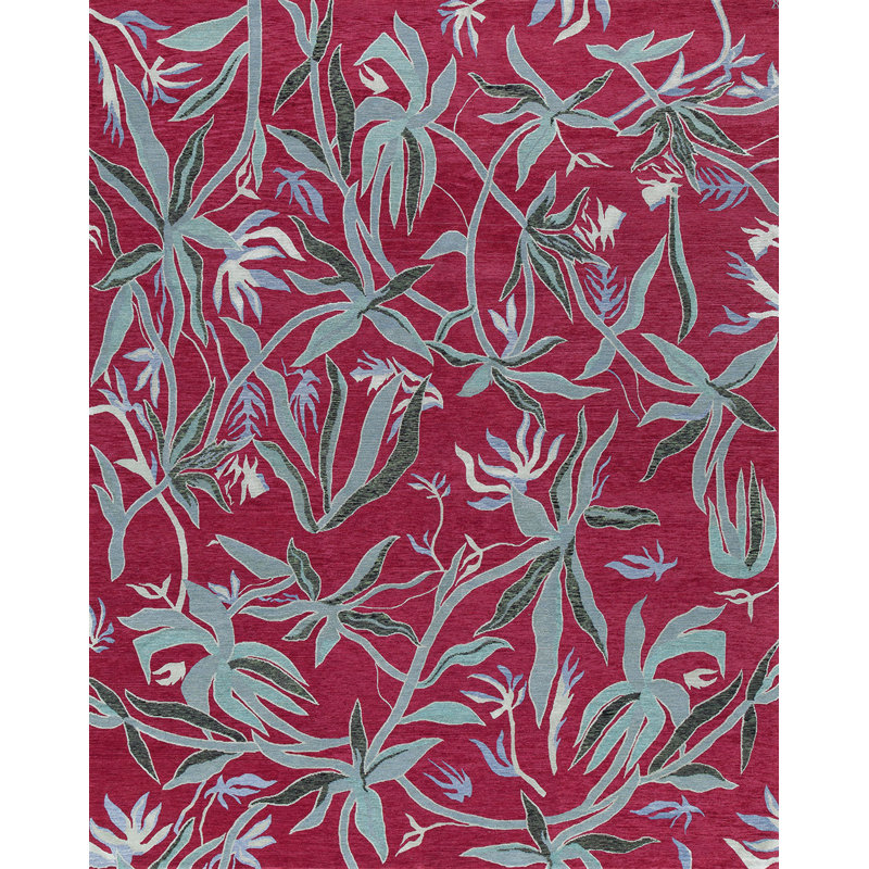 Contemporary Floral Area Rug, Rectangle 4' x 6'