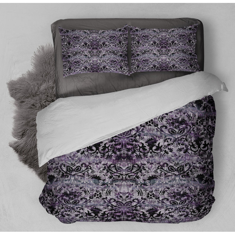 Polyester Twill Abstract Duvet Cover, Queen Duvet Cover + 2 Standard Pillowcases