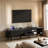 Wooden Oval Fluted TV Stand With Charging Station For TV Up To 80", Mid-Century Media Console With Sliding Tambour Door, Farmhouse TV Cabinet With Golden Handle-58704283