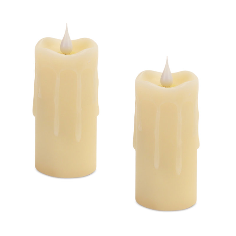 Ensemble de bougies sans flamme 2 pièces Votive, H 6 po x l 1,75 po x P 3 po