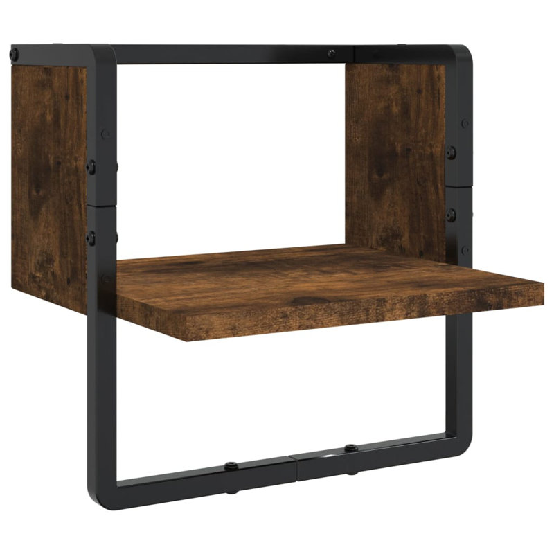 Marusya 4 Piece Floating Shelf, Smoked Oak