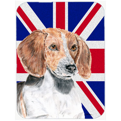 Planche à découper en verre à drapeau britannique britannique foxhound caroline english Union Jack