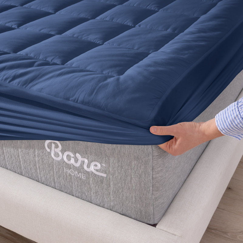 Cotton Top Mattress Pad, Twin, Blue