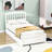 Twin Size Wooden Platform Bed with Trundle-704246328
