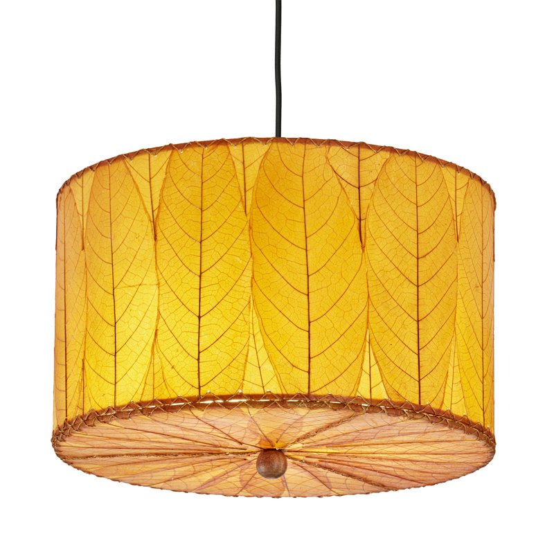 Lustre cylindrique unique à 3 lumières Quintan, H 10 po x l 18 po, Rouge