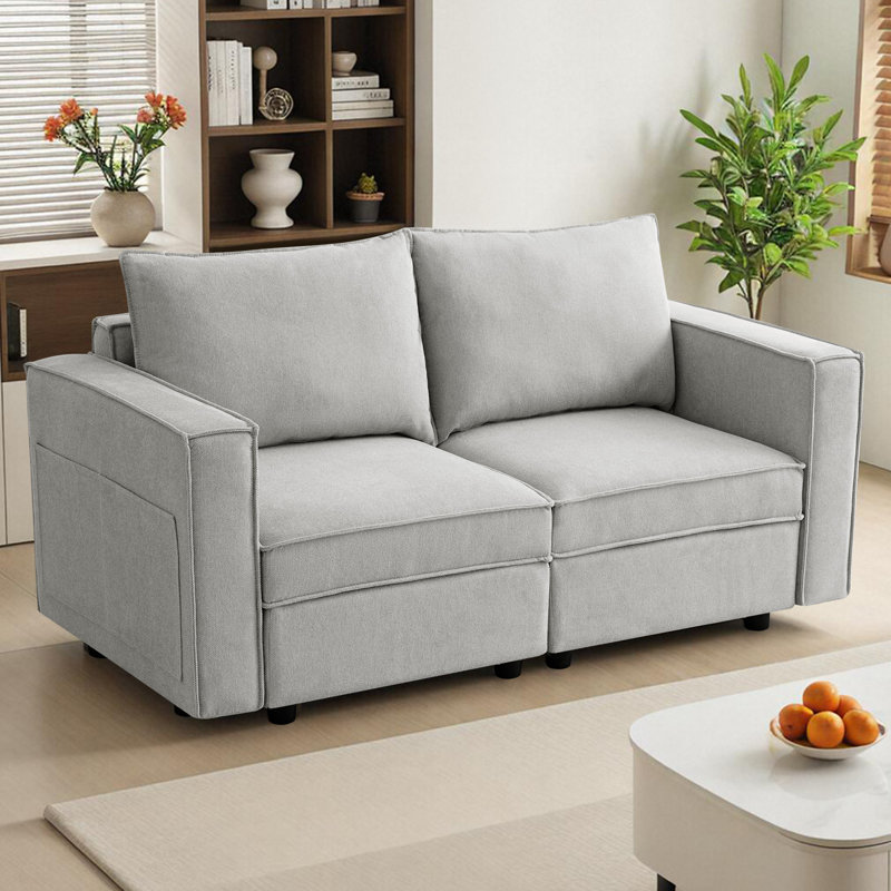 Canapé modulaire avec rangement pour siège, Gris