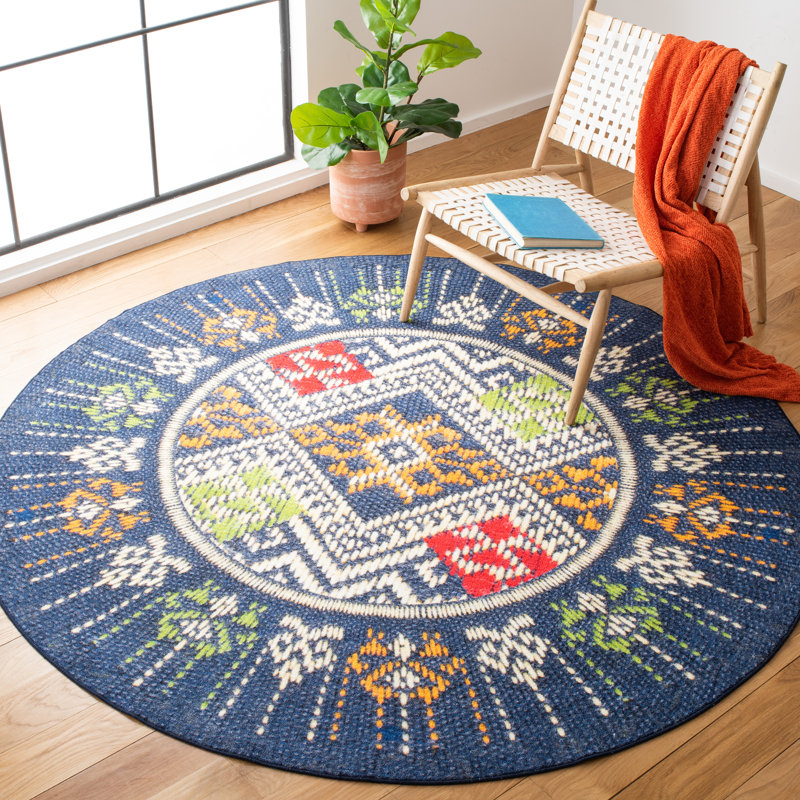 Journey Performance Machine Washable Southwestern Rug, Round 6'7"