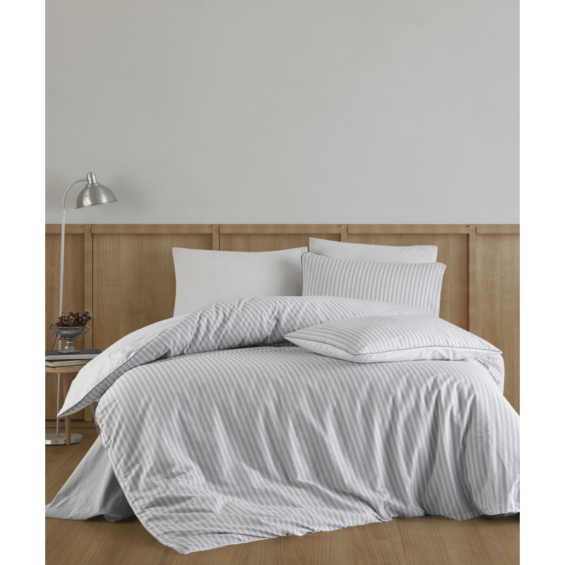 Plaist Duvet Cover, 3 Pieces Bedding Sets, 100% Cotton Duvet Cover With 2 Pillowcases Ultra Soft&Breathable Brown