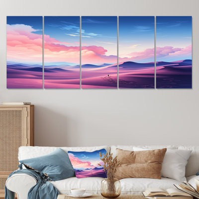 Pink And Blue Celestial Dunes Desert Expedition II " Pink And Blue Celestial Dunes Desert Expedition II 5 Piece Art " 5 - Pieces
