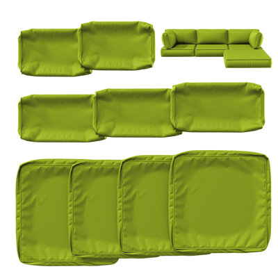 9 Pcs Outdoor Cushion Slipcovers All-Weather Patio Cushion Covers For Outdoor Furniture, Covers Only