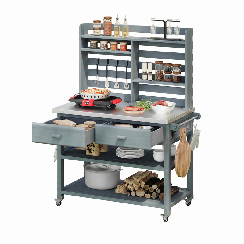 Versatile Kitchen Cart with Ample Storage and Smooth Mobility for Enhanced Kitchen Functionality