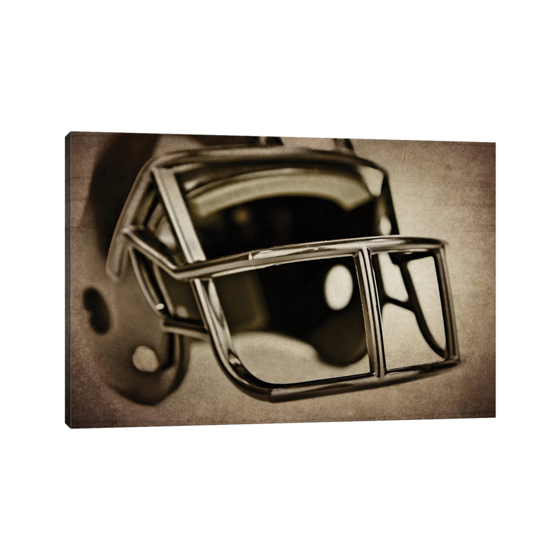 Black Helmet - Wrapped Canvas Print