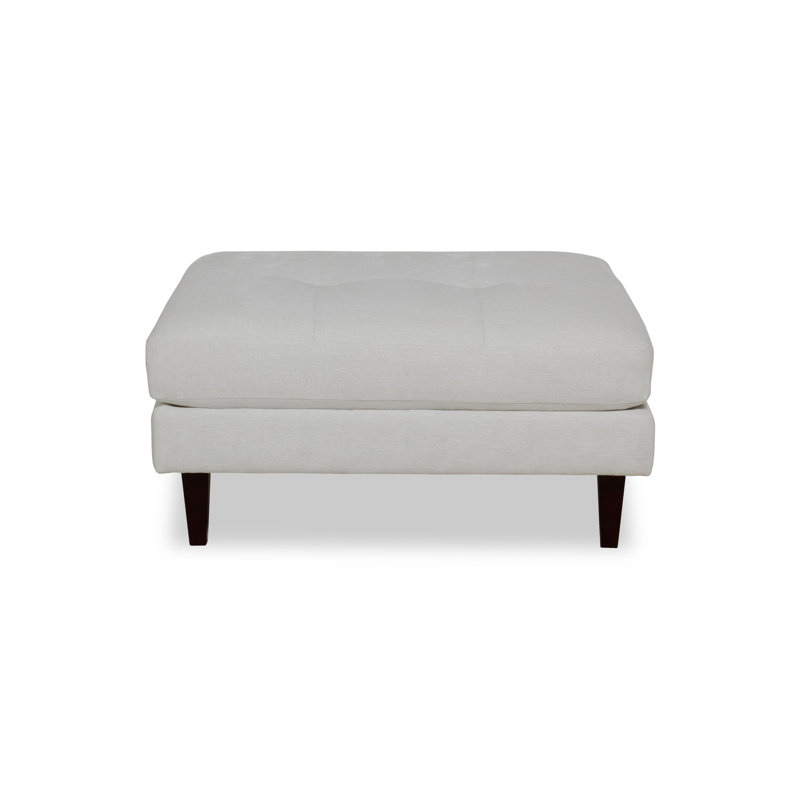 Repose-pieds Dristy Mid-Century, Noir, Blanc cassé