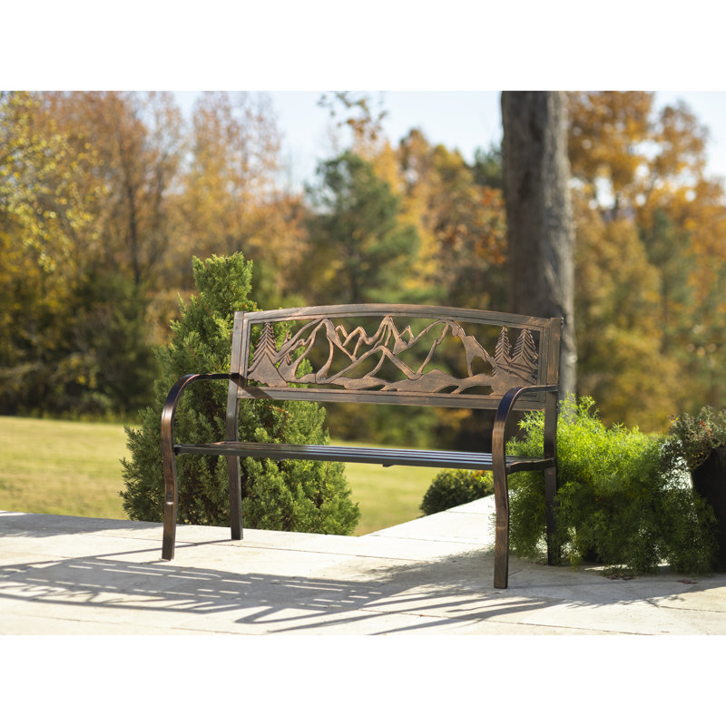 Arlon Metal Garden Bench, Light Bronze