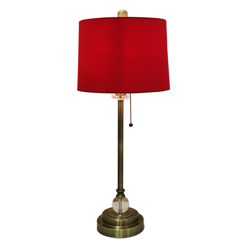 Table Lamp, Antique Brass/Orange